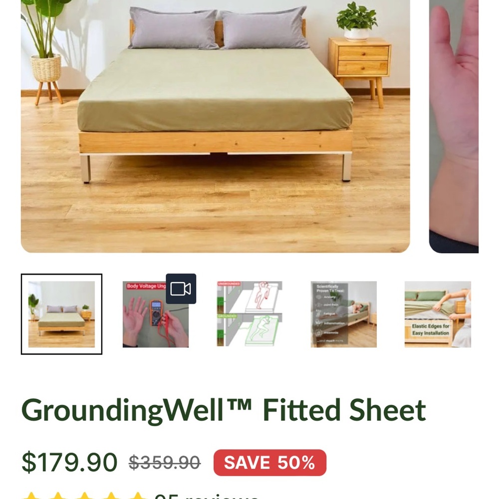 NIB GroundingWell fitted king size bed sheet